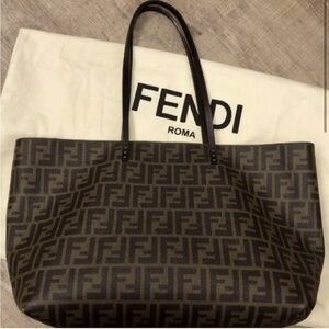 Fendi Zucca brown shopper tote